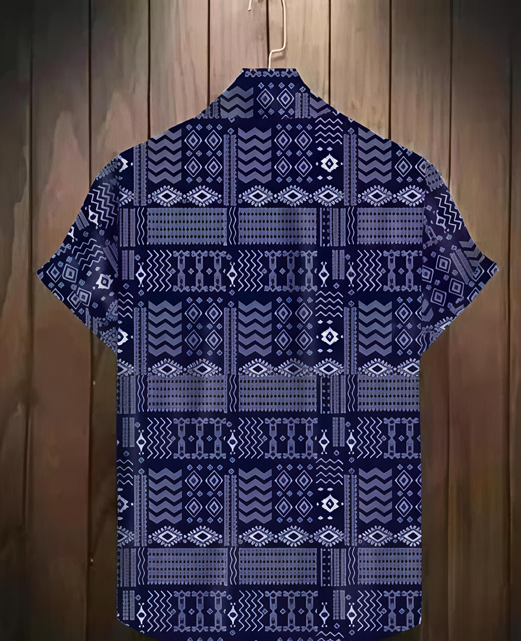 Printed Lycra Casual Shirt for Men – Navy Blue | Eighteen-X