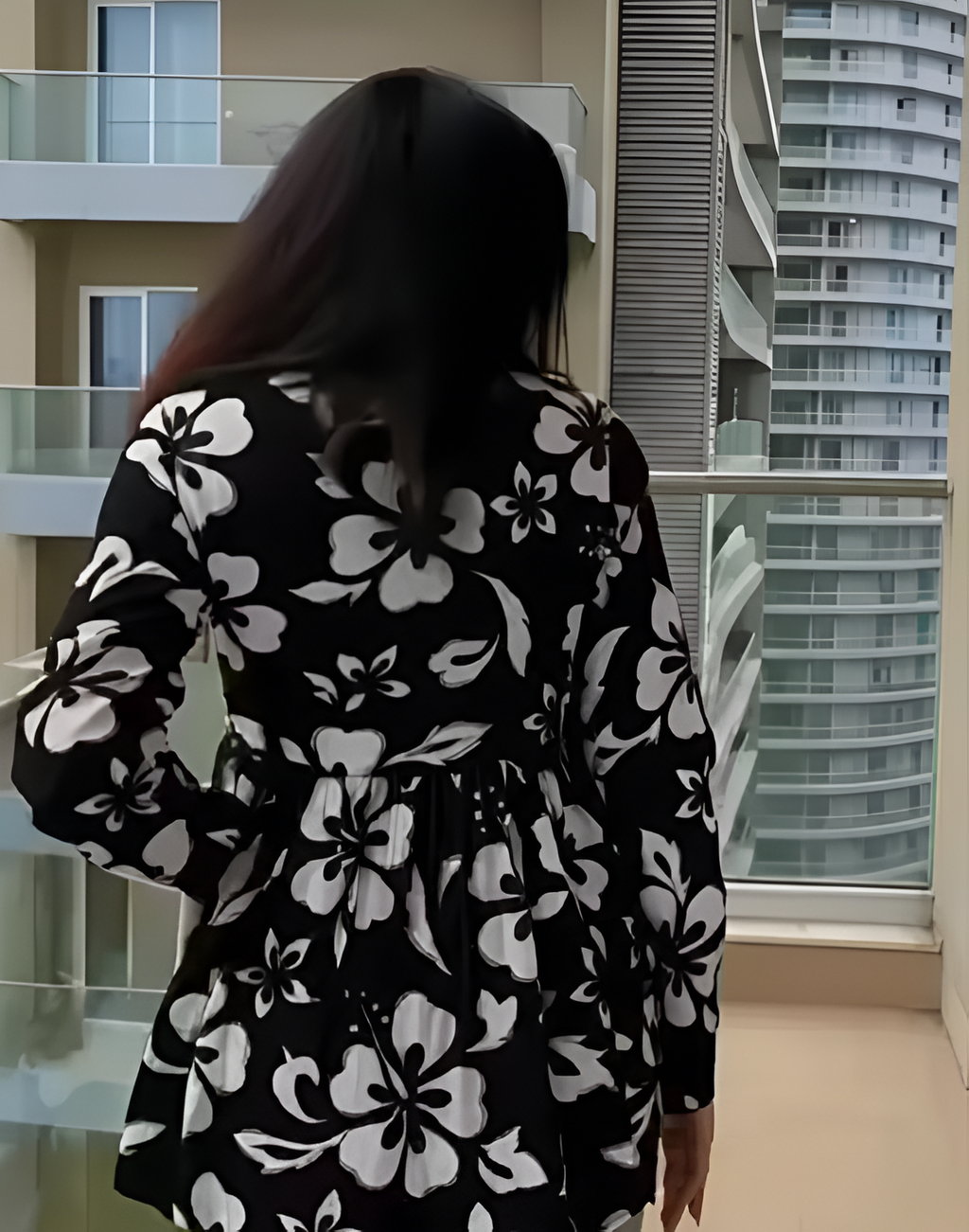 Black Floral Printed V-Neck Rayon Top for Women | Daily Wear