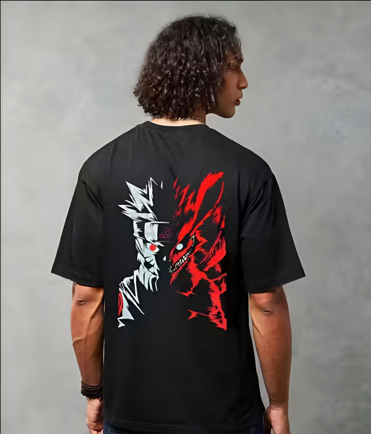 Naruto Oversized Cotton Blend T-Shirt for Men