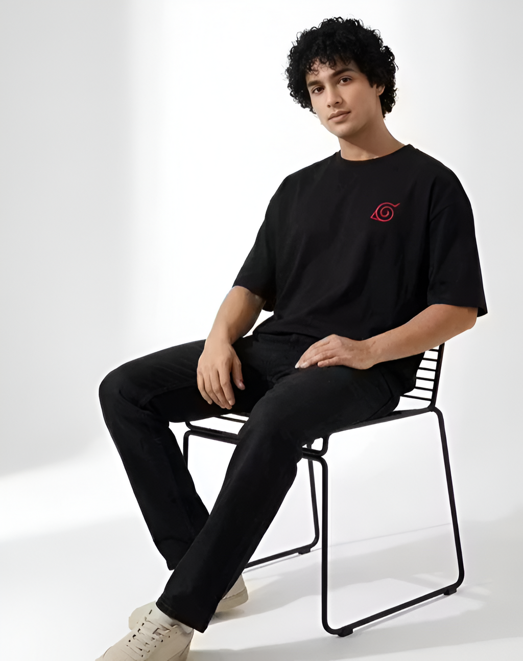 Naruto Oversized Cotton Blend T-Shirt for Men
