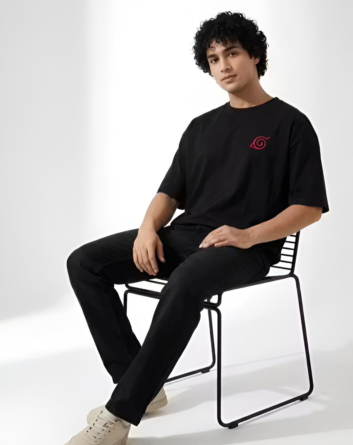 Naruto Oversized Cotton Blend T-Shirt for Men